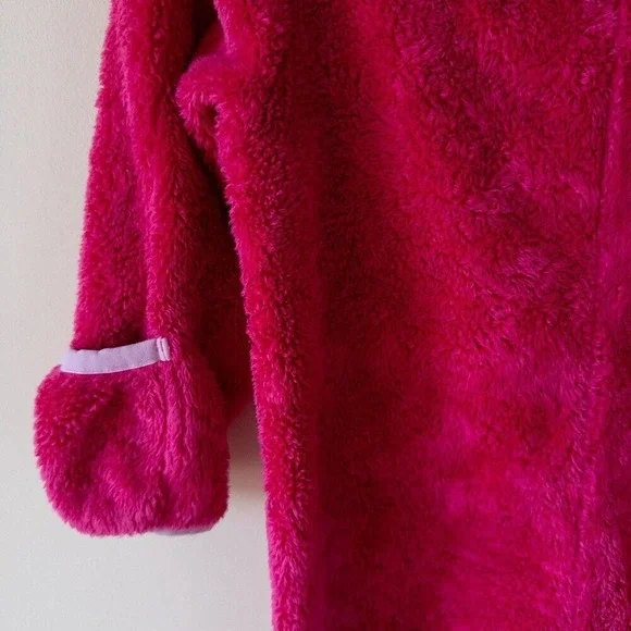 The North Face Fuzzy Fleece Oso One Piece Jumpsuit Hooded Pink Baby Size 12-18M - Picture 6 of 12